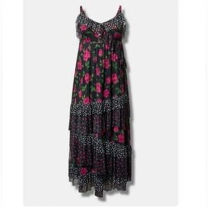 Torrid Betsey Johnson Tiered Floral Plus Sized Maxi Dress - 2X - 18/20 - NEW